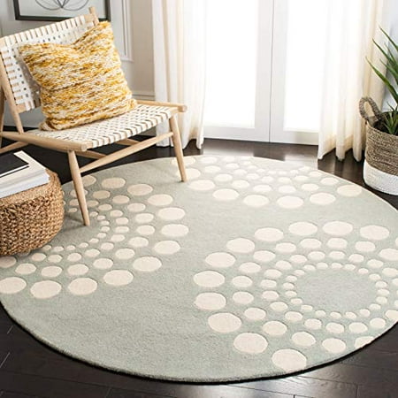 Safavieh Soho Collection SOH788D Handmade Premium Wool & Viscose Area Rug 6' x 6' Round Grey Ivory Safavieh Soho Collection SOH788D Handmade Premium Wool & Viscose Area Rug 6' x 6' Round Grey Ivory